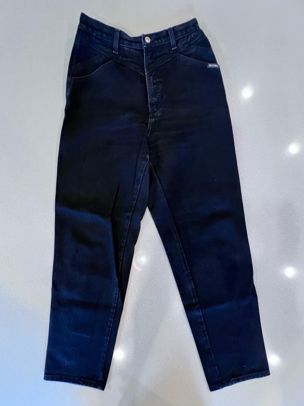 Rocky Mountain Jeans Black V Front Bare Back Vintage Sz 10* Probably fit sz 6ish